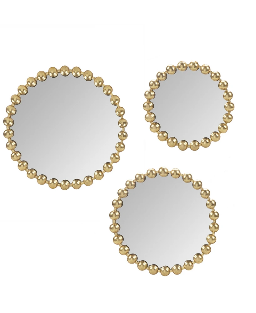 Madison Park Signature Marlowe 3 Piece Round Wall Decor Mirror Set - Gold