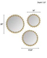 Madison Park Signature Marlowe 3 Piece Round Wall Decor Mirror Set - Gold