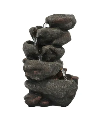 Sunnydaze Decor Rocky Falls Indoor Tabletop Water Fountain with Led Light - 10 in