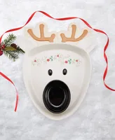 Winterberry Reindeer Figural Chip & Dip Set