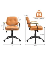 Pu Leather Office Chair Adjustable Swivel Leisure Desk Chair