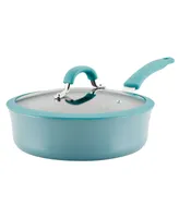 Rachael Ray Cook + Create Aluminum Nonstick Saute Pan with Lid, 3 Quart