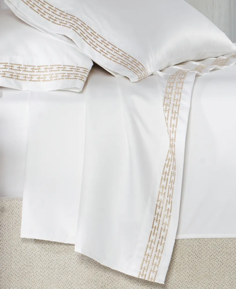 Hotel Collection Chain Links Embroidered 100% Pima Cotton 4-Pc. Sheet Set, Queen, Exclusively at Macy's