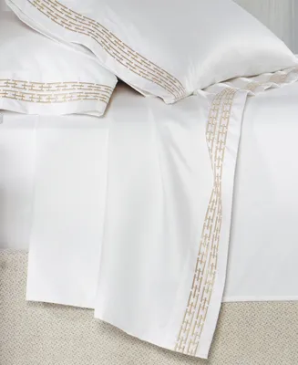 Hotel Collection Chain Links Embroidered 100% Pima Cotton 4-Pc. Sheet Set, California King, Exclusively at Macy's