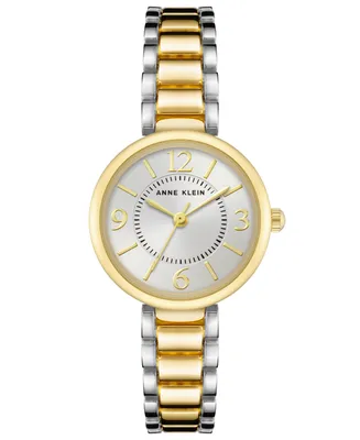 Anne Klein Women's Silver-Tone and Gold-Tone Alloy Bracelet Watch, 30.5mm - Silver-Tone, Gold