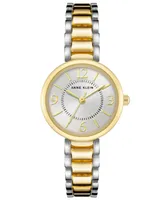 Anne Klein Women's Silver-Tone and Gold-Tone Alloy Bracelet Watch, 30.5mm - Silver-Tone, Gold