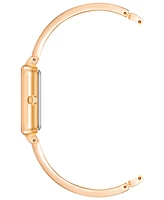 Anne Klein Women's Rose Gold-Tone Solid Bangle Watch, 22X27mm