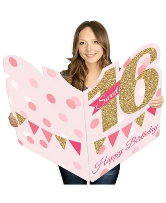 Sweet 16 - Happy 16th Birthday Giant Greeting Card - Big Shaped Jumborific Card