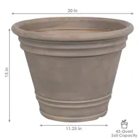 Sunnydaze Decor 20 in Franklin Polyresin Planter with Uv-Resistant Finish