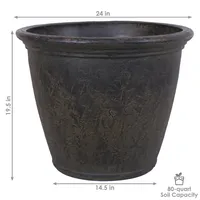 Sunnydaze Decor 24 in Anjelica Unbreakable Polyresin Planter