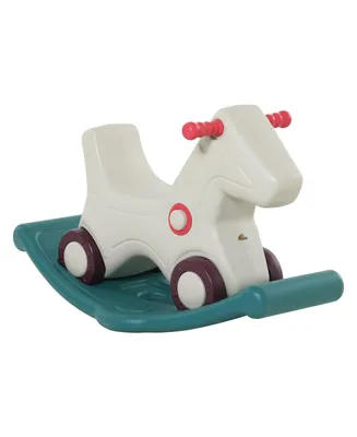 Qaba Kids 2in1 Indoor & Outdoor Giraffe Rocking Horse Sliding Car w/ Sounds