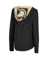 Women's Colosseum Black Army Knights Catalina Hoodie Long Sleeve T-Shirt