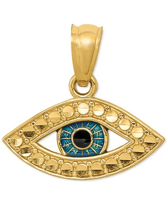 Evil Eye Charm Set in 14k Gold and Enamel