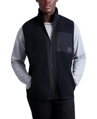 Karl Lagerfeld Paris Men's Sherpa Slim Fit Vest