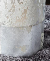Rosemary Lane Leather Handmade Stool with Patchwork Pattern, 16" x 16" x 16"