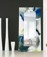 Empire Art Direct 'Ephemeral' Rectangular On Free Floating Printed Tempered Art Glass Beveled Mirror, 72" x 36"