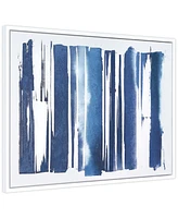 Empire Art Direct Cobalt Streaks 1 Textured Glitter Hand Painted Canvas Wall Art, 40" x 30"