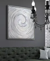 Empire Art Direct Swirl Textured Metallic Hand Painted Canvas Wall Art, 36" x 36" - Silver
