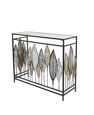 Rosemary Lane Metal Contemporary Console Table with Mirrored Glass Top, 44" x 16" x 30"