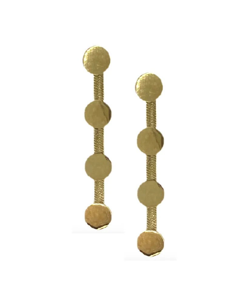 Accessory Concierge Women's Herringbone Station Drop Earrings - Gold