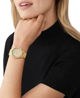 Michael Kors Women's Ritz Chronograph Gold-Tone Stainless Steel Bracelet Watch 37mm - Gold