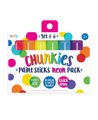 Ooly Chunkies Paint Sticks Neon Color 6 Piece Set