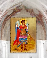 Designocracy Icon Saint Michael The Archangel Wall Art on Wood 8"