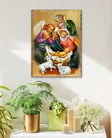 Designocracy Icon Nativity Block Wall Art on Wood 8"