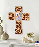 Designocracy Red Robin Girl Angel Inspirational Wooden Modern Cross