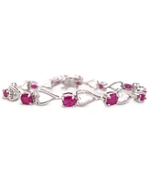 Ruby Heart Link Bracelet (6 ct. t.w.) Sterling Silver (Also Emerald, Tanzanite & Sapphire)