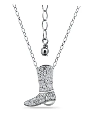 Giani Bernini Cubic Zirconia Pave Cowboy Boot Necklace in Sterling Silver