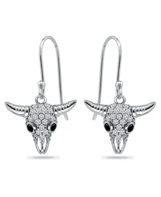 Giani Bernini Cubic Zirconia Pave Steer Head Drop Earrings in Sterling Silver