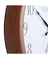 La Crosse Technology 404-50447-Int 12.8" Atomic Hard Wood Walnut Analog Wall Clock