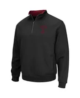 Men's Colosseum Black Temple Owls Tortugas Team Logo Quarter-Zip Jacket