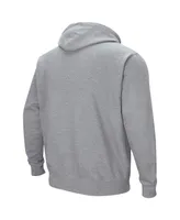 Men's Colosseum Heathered Gray Uc Davis Aggies Arch and Logo Pullover Hoodie