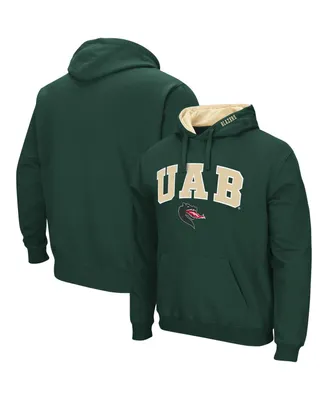Men's Colosseum Green Uab Blazers Arch and Logo Pullover Hoodie