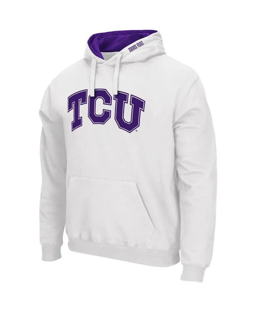 Men's Colosseum White Tcu Horned Frogs Arch & Logo 3.0 Pullover Hoodie