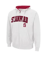 Men's Colosseum White Stanford Cardinal Arch and Logo 3.0 Full-Zip Hoodie