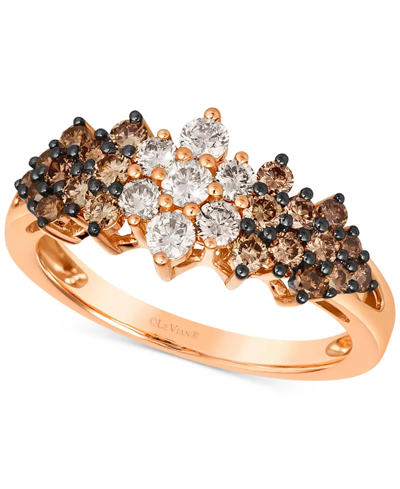 Le Vian Chocolate Ombre Diamond Cluster Ring (1 ct. t.w.) 14k Rose Gold, White Gold or Yellow