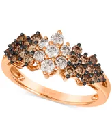 Le Vian Chocolate Ombre Diamond Cluster Ring (1 ct. t.w.) 14k Rose Gold, White Gold or Yellow