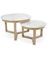 Reid Outdoor Nesting Porcelain Top Coffee Tables (30" + 23"), Created for Macy's