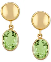 Blue Topaz Disc Drop Earrings (3-1/5 ct. t.w.) in 14k Gold (Also in Peridot)