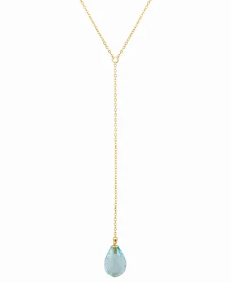 Blue Topaz Briolette 26" Lariat Necklace (4-1/6 ct. t.w.) 14k Gold (Also Citrine)