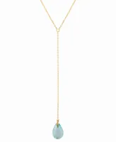 Blue Topaz Briolette 26" Lariat Necklace (4-1/6 ct. t.w.) 14k Gold (Also Citrine)