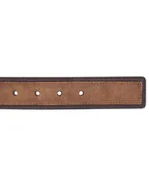 Nautica Men's Casual Leather Belt with Suede Overlay