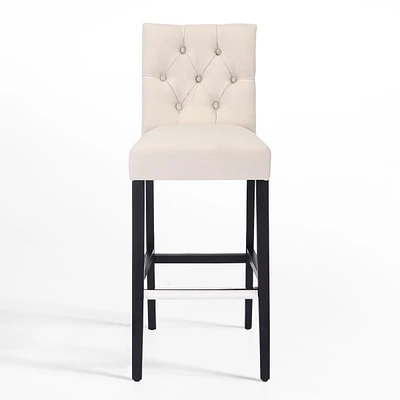 WestinTrends 29" Upholstered Linen Fabric Tufted Bar Stool Chair