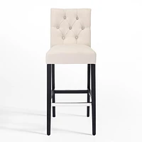 WestinTrends 29" Upholstered Linen Fabric Tufted Bar Stool Chair