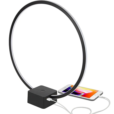 Brightech Circle 15" Dimmable Modern Led Desk Lamp with Usb Port