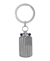 2028 Pewter Red White Blue Flag Key Fob