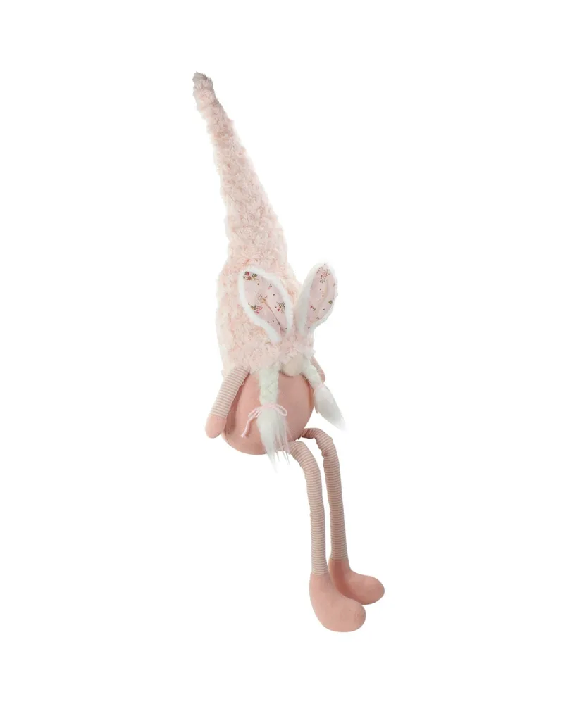 Sitting Easter Gnome with Bunny Ears and Dangling Legs, 32"